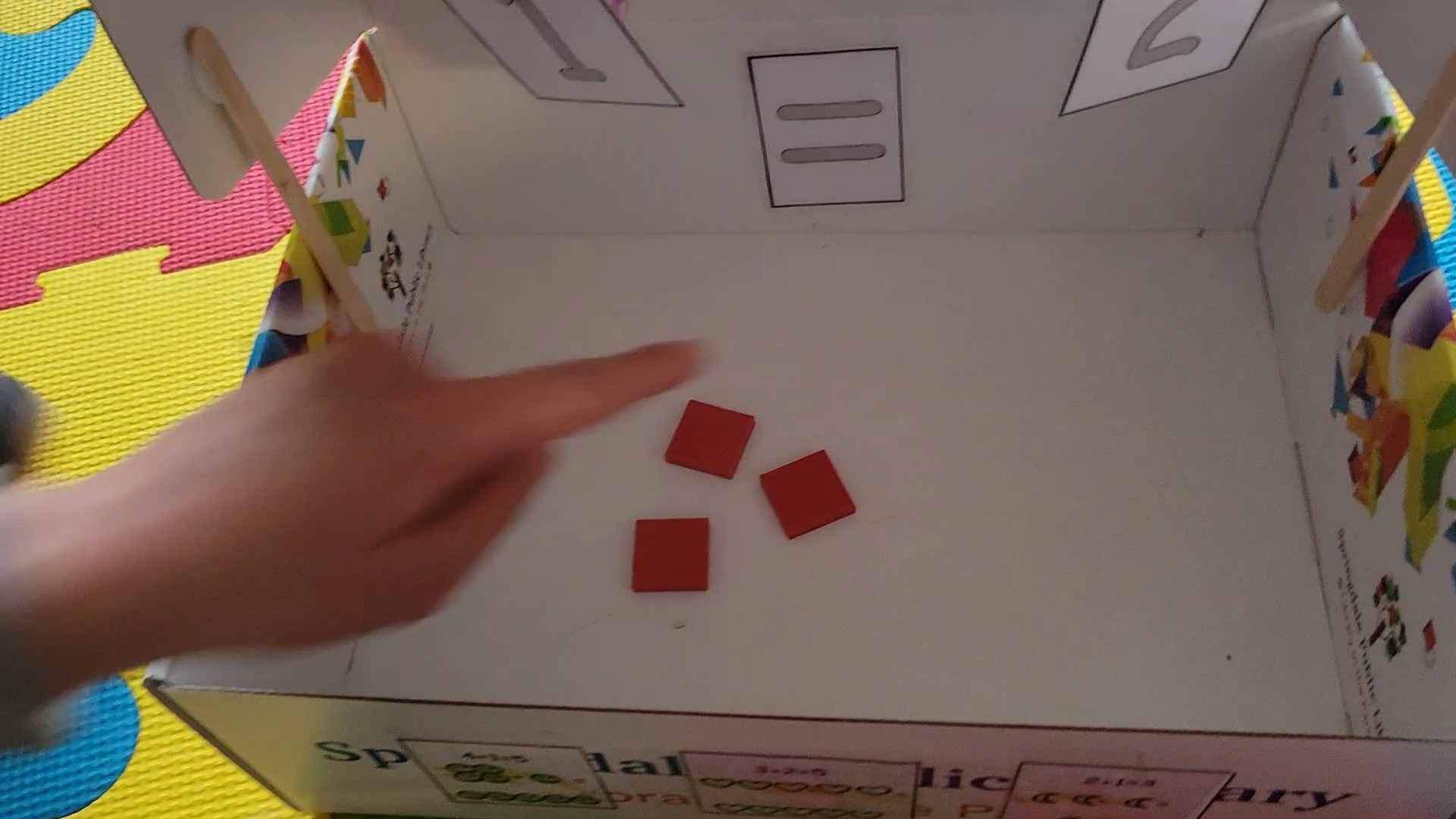 Addition Machine showing 3 manipulatives